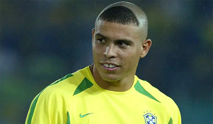 Ronaldo Nazário with his iconic 2002 World Cup hairstyle