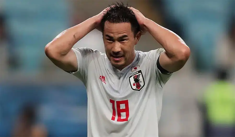 Portrait of Shinji Okazaki, Japanese football striker and Premier League champion