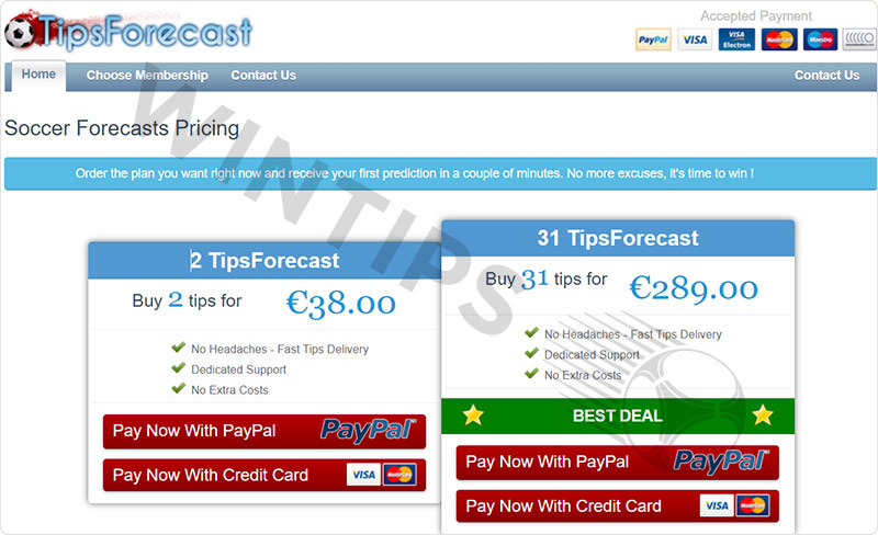 TipsForecast.com offers service packages that cater to users' needs