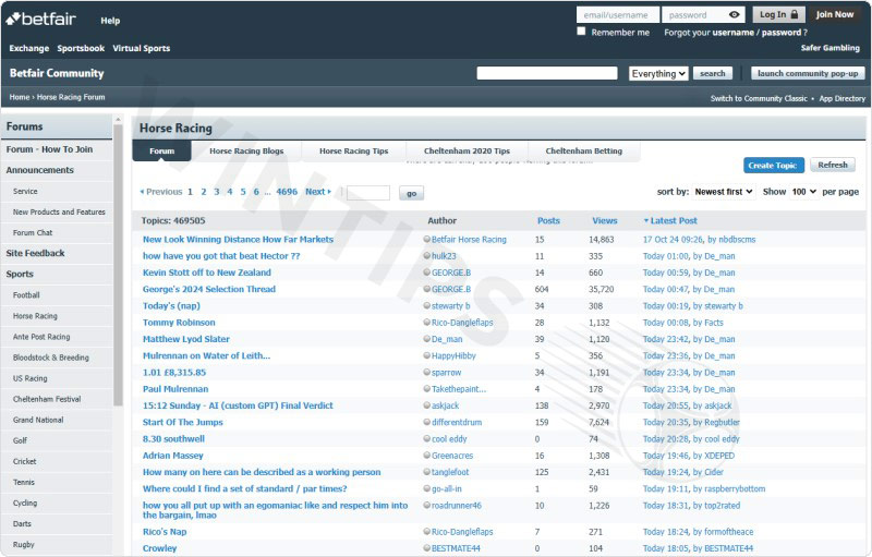 Betfair horse racing forum
