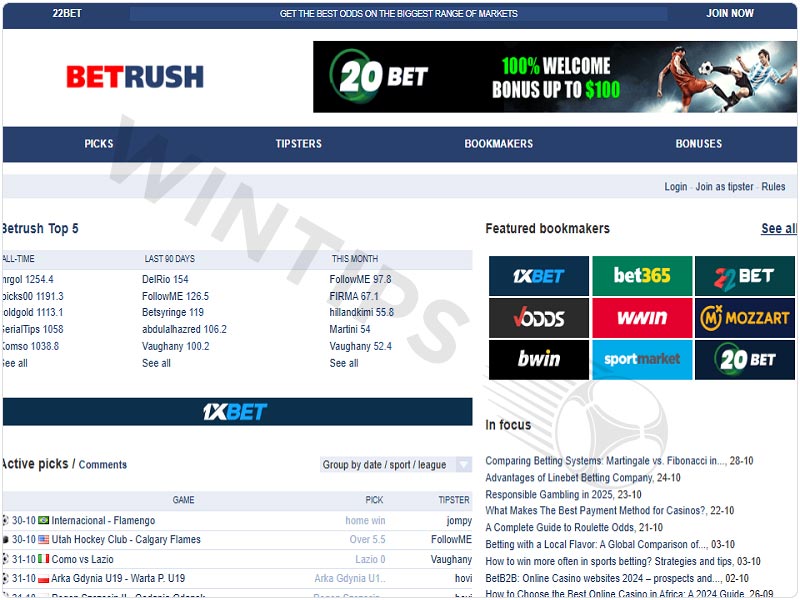 Betrush tips website interface review