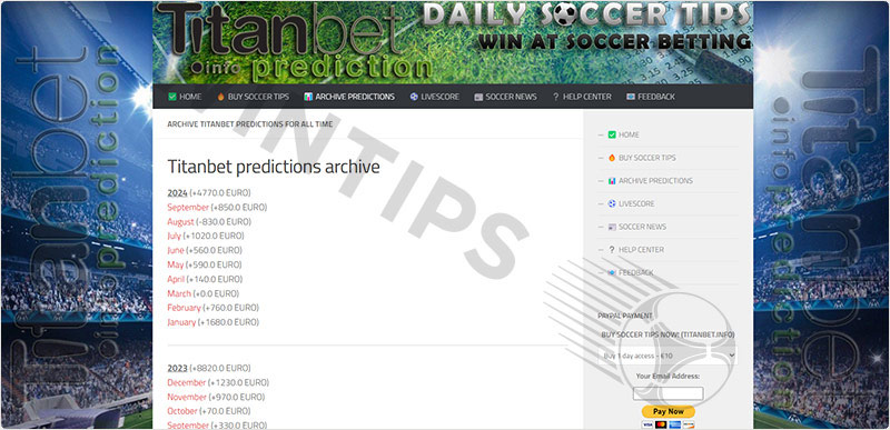 Titanbet offers a significant number of tips each day, averaging between 10 to 20 tips for various sporting events