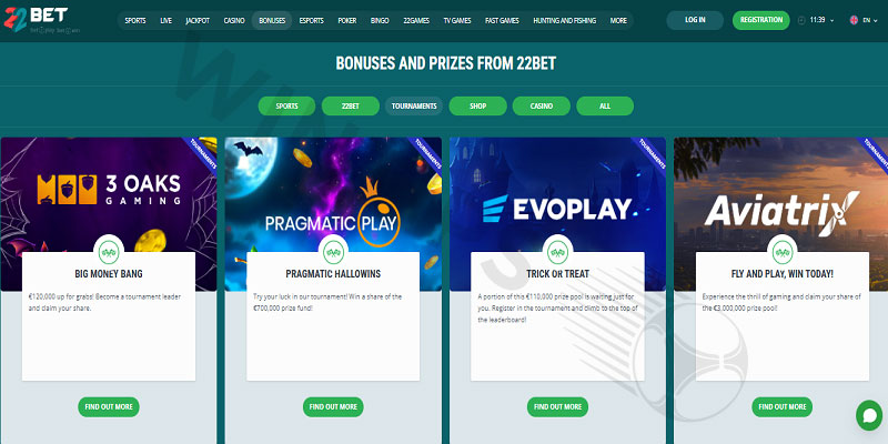 22bet promotions on games