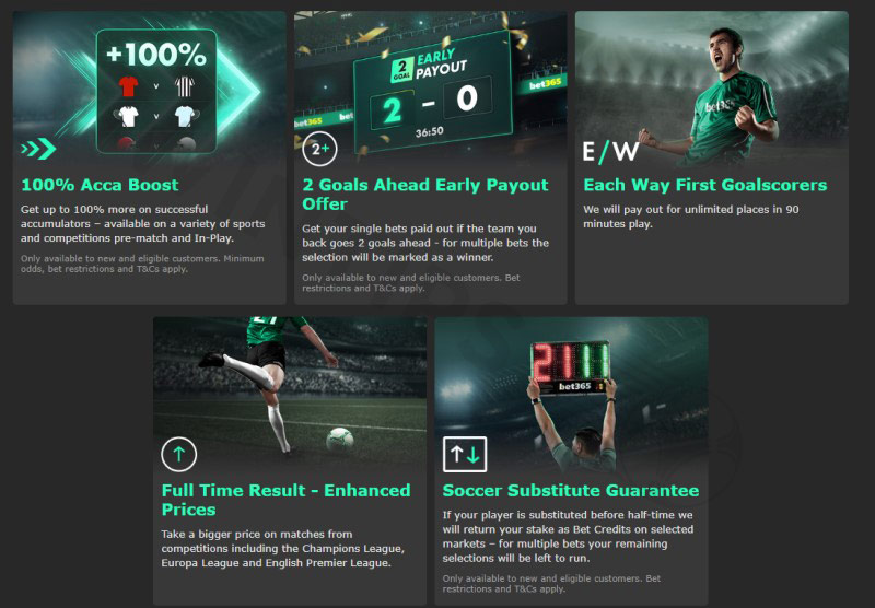 Bet365 bonuses for football are highly rated by players.