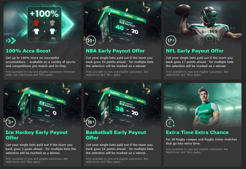 Bet365 bonuses on other sports