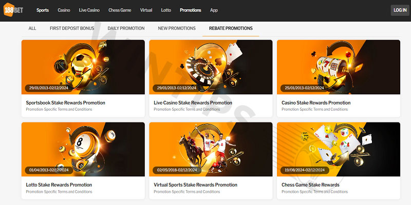 Cashback promotion at 188bet bookmaker