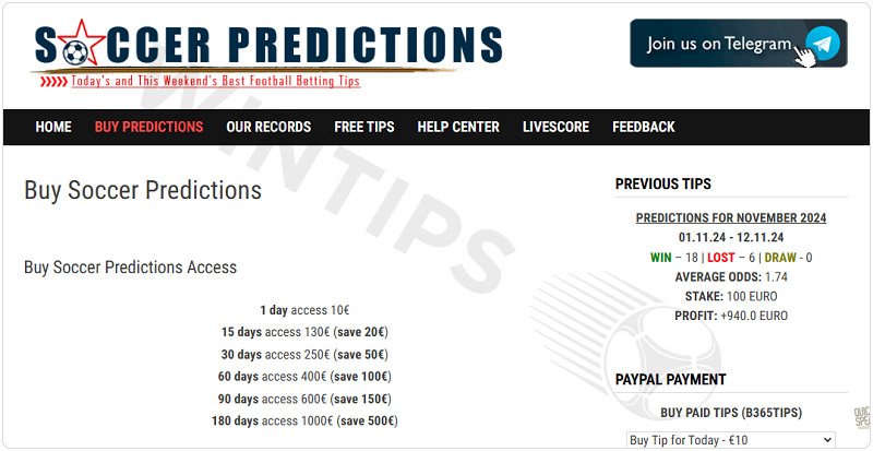 Bet365tips offers low priced packages for users