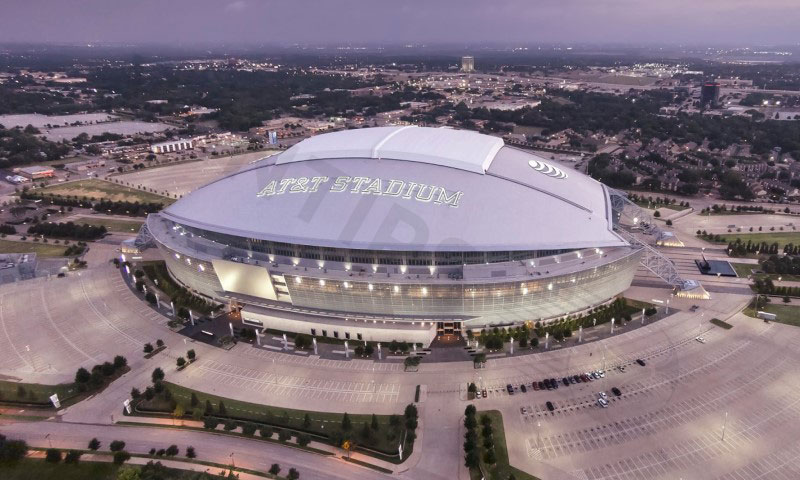 AT&T Stadium in Arlington, Texas, is a must-have venue due to its retractable roof and expandable seating capacity of 105,000