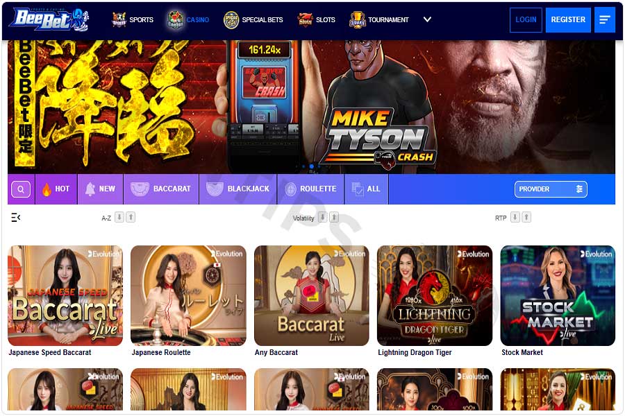 Casino betting at Beebet