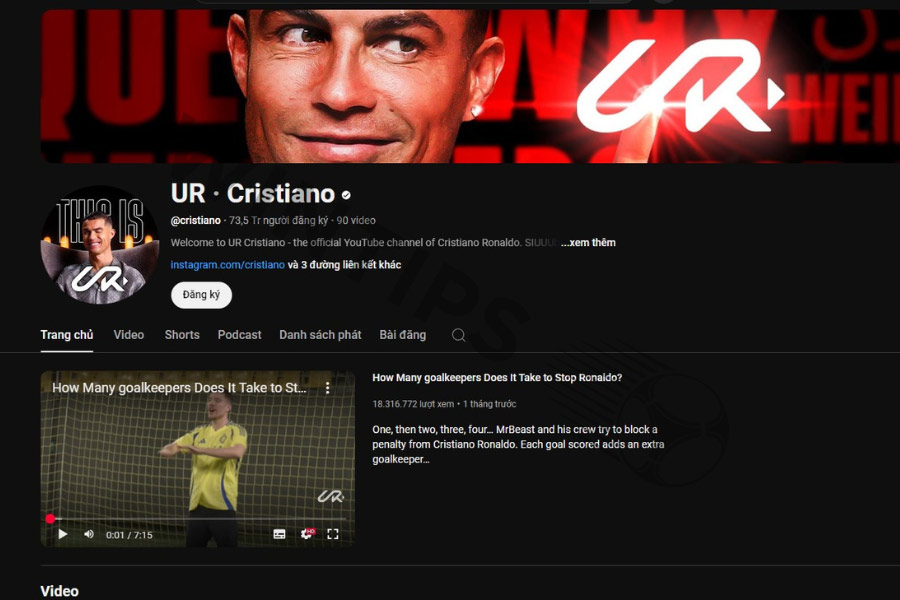 Cristiano Ronaldo's presence on YouTube is nothing short of extraordinary, with an impressive 70 million subscribers tuning in to watch his content