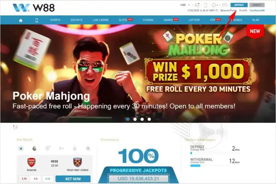 Before placing any bets, you need to fund your W88 betting account using one of the secure payment options available