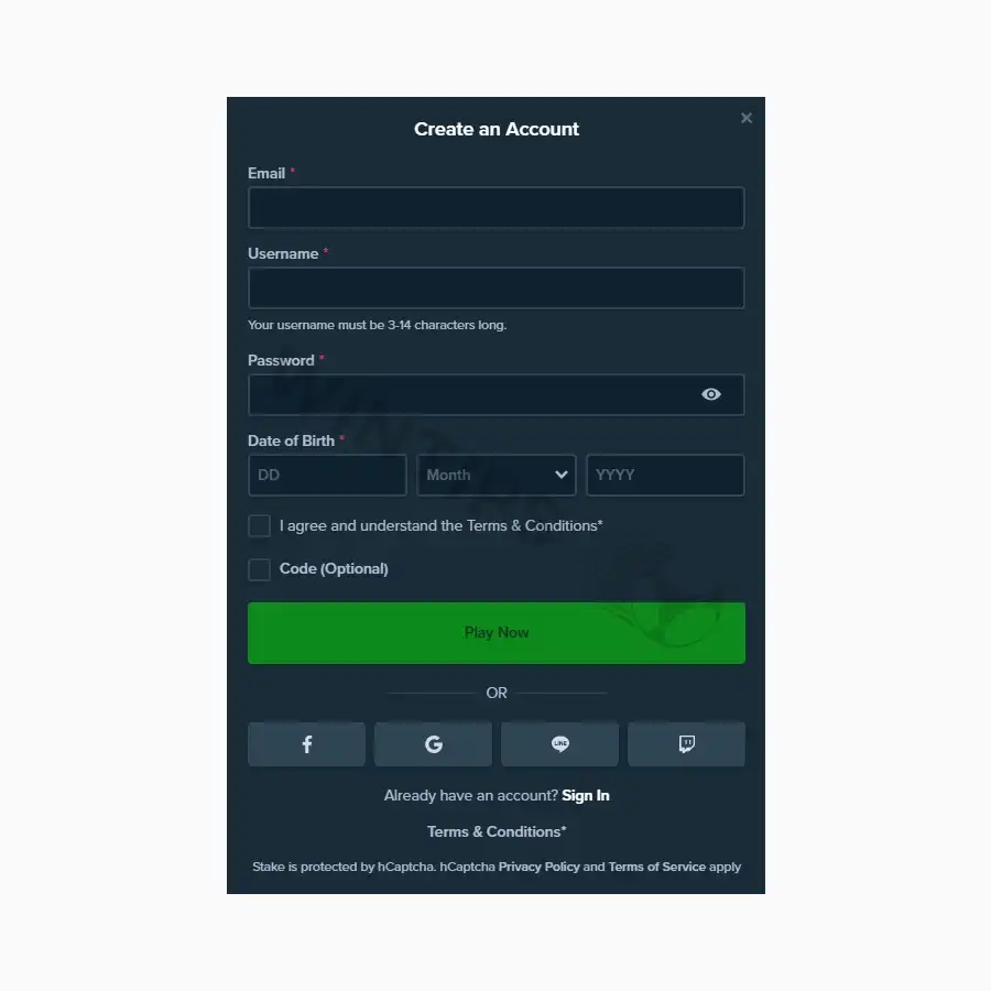 Fill in your personal information to register
