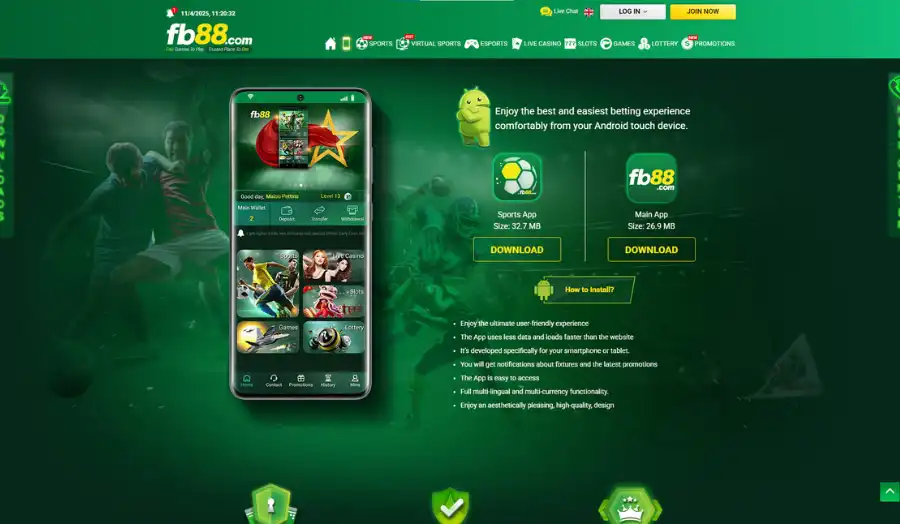 FB88 is one of the most player-friendly sportsbooks, offering an intuitive mobile betting app