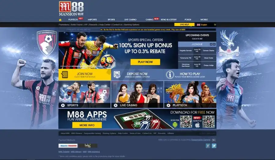 M88 is a reputable sportsbook with a strong presence in the Asian and global betting markets