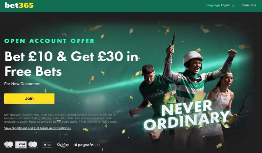 Bet365 is globally trusted with professional live betting