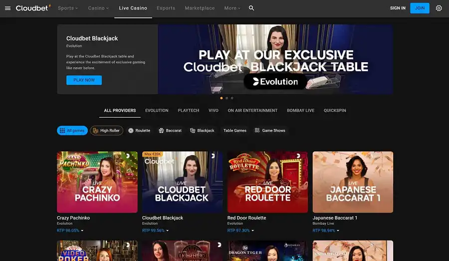 Cloudbet offers high odds using cryptocurrencies