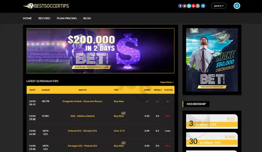 BestSoccerTips interface is minimalist, intuitive, easy to use and compatible with all devices