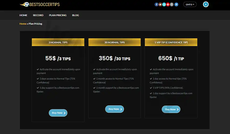 BestSoccerTips tips prices are high, ranked by reliability and service
