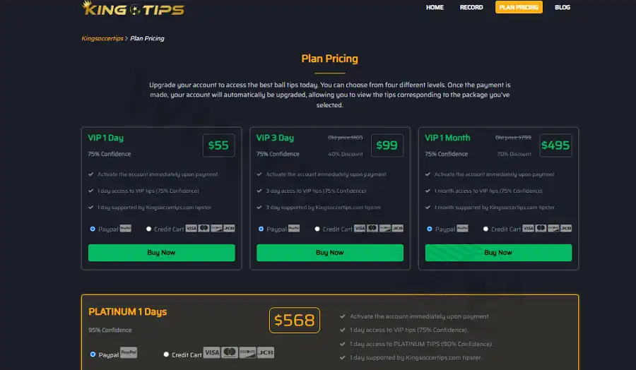 KingSoccerTips is expensive but comes with quality commitment and expert support