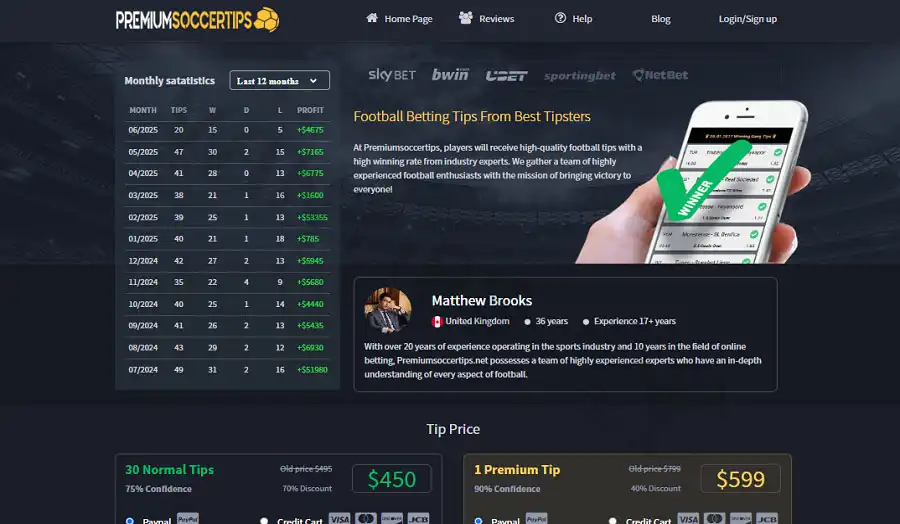 Premiumsoccertips.net has a simple, easy-to-use interface and is optimized for all devices