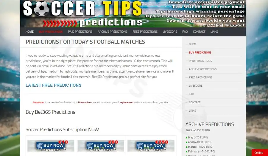 Bet365Predictions.pro interface is friendly, easy to use, optimized on all devices