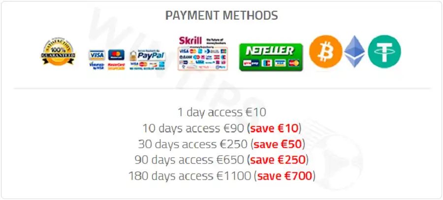 Bet365Predictions.pro offers flexible paid tips packages