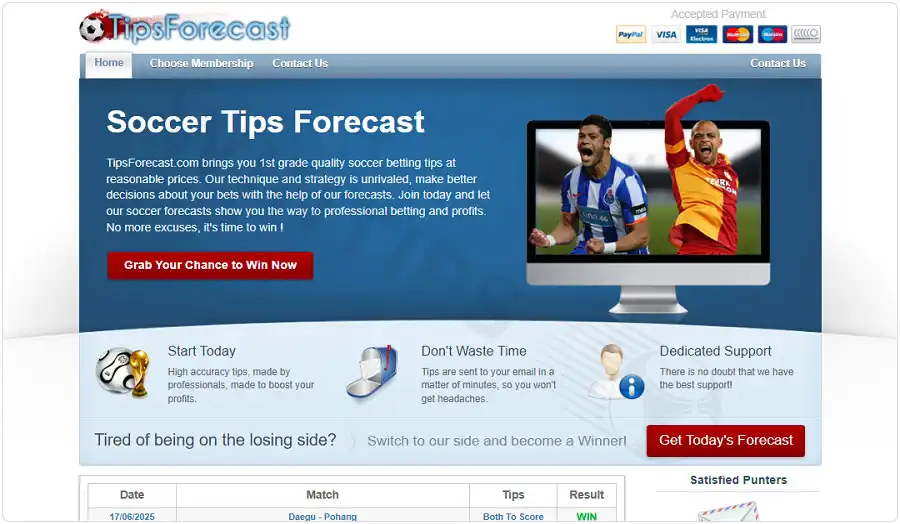 TipsForecast interface is intuitive, smooth, friendly and easy to use