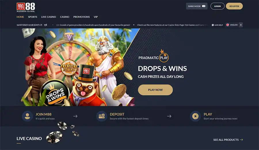 M88 – Bookmaker Rewards $2 Free Stakes