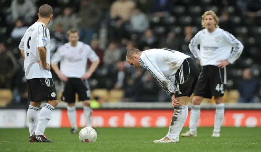 Derby County (2007–08) - Weak in both strength and tactics, clearly declining from the first round