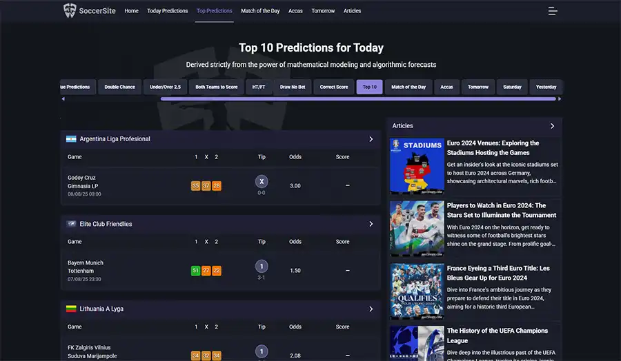 Get 10 expertly selected match picks every day to sharpen your betting strategy