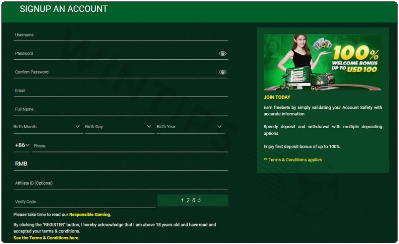 Register an account