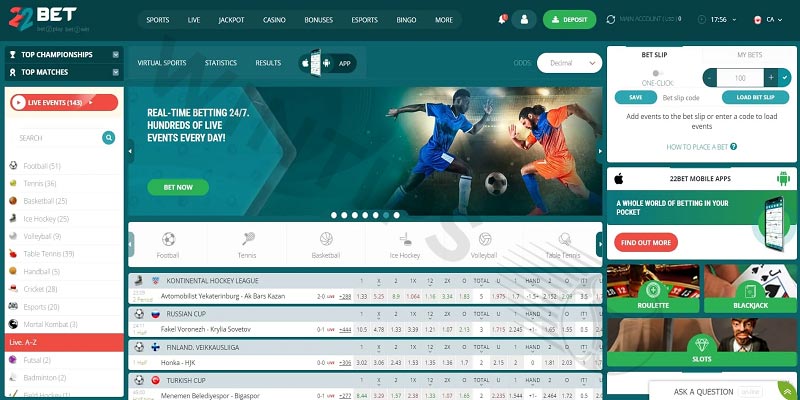 22Bet – Croatia betting sites