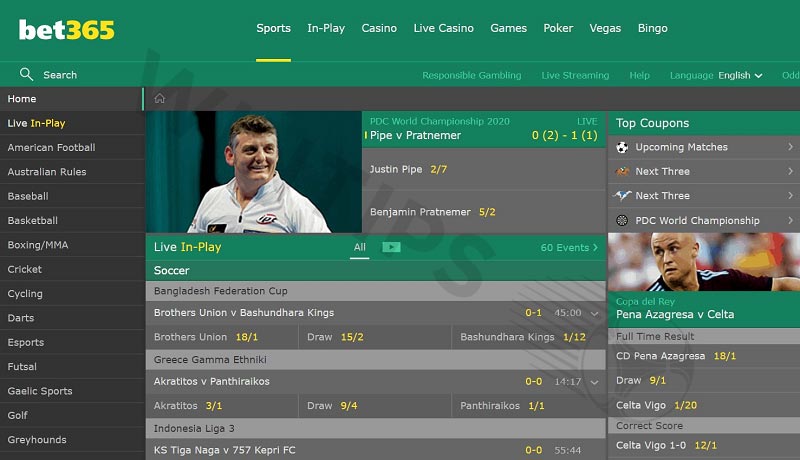 Bet365 – Colombia betting sites