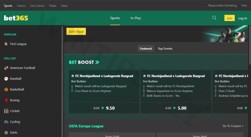 Bet365 – Sports betting site in Poland is popular