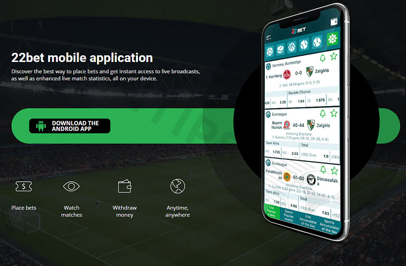 Installing the 22Bet mobile app is simple