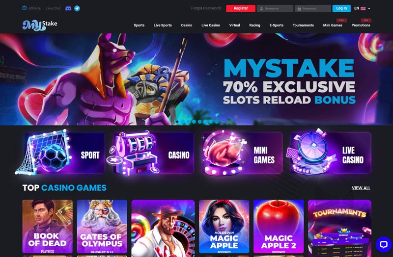 At MyStake, players can freely withdraw unlimited funds