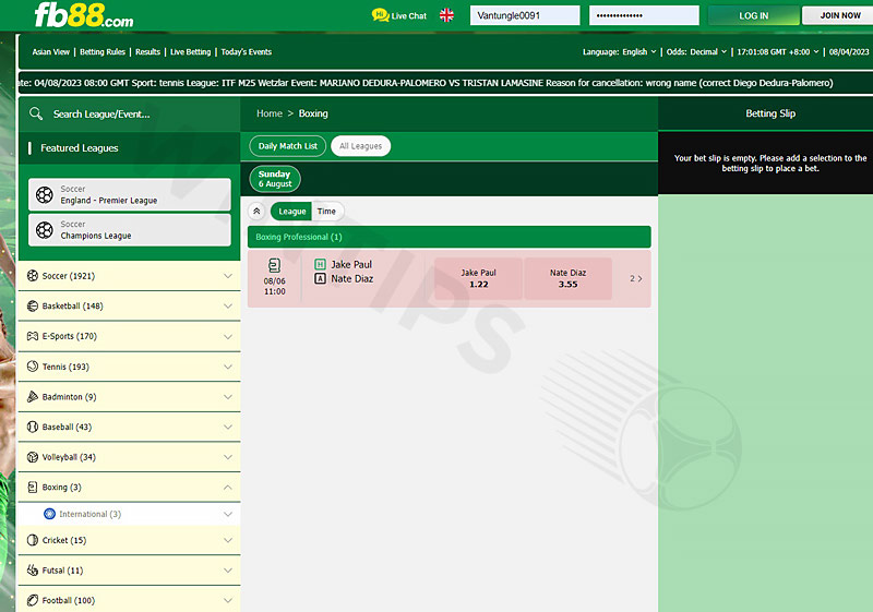 FB88 - Today's super hot boxing betting site