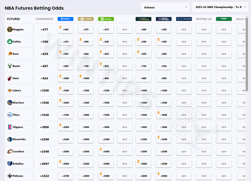 There are many types of NBA futures bets