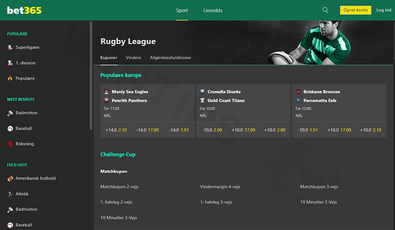 Rugby bookmaker Bet365 is constantly innovating