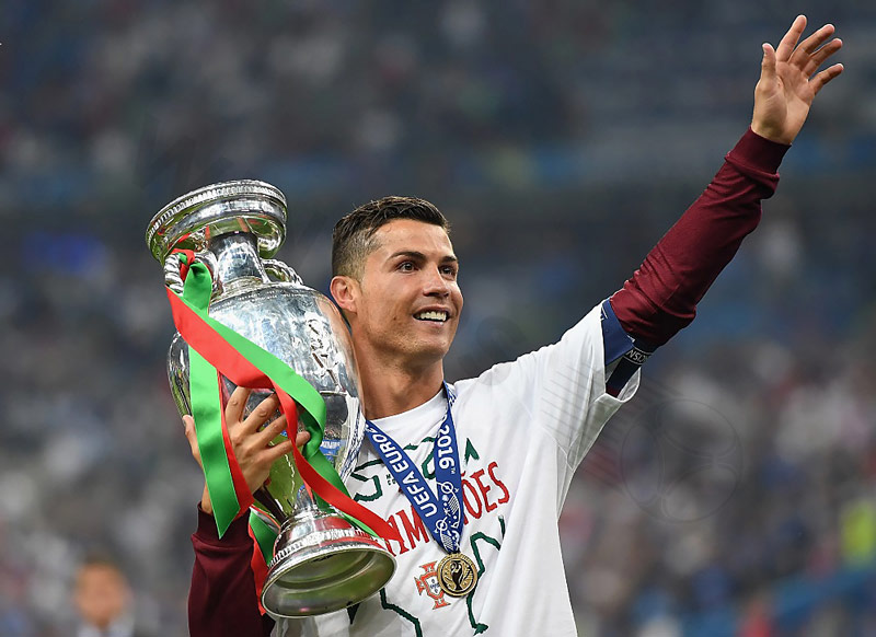 Cristiano with Portugal at EURO 2016