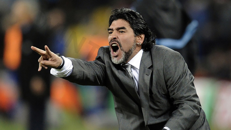 South American football legend with outstanding talent - D. Maradona