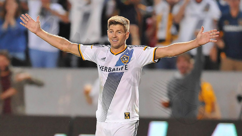 The legendary Gerrard plays for LA Galaxy club