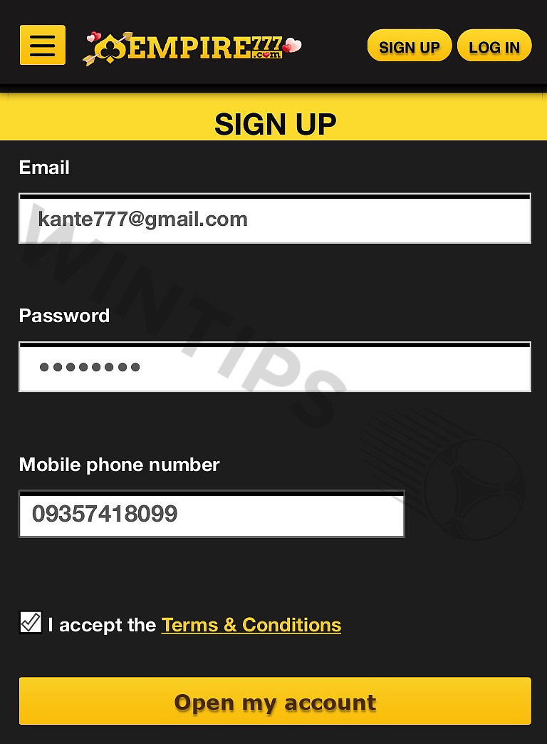 Enter basic registration information as on your PC