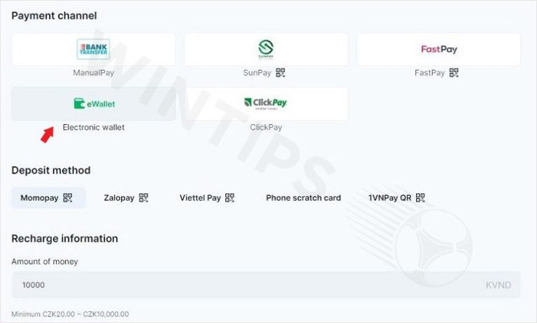 Vwin deposits with e-wallets