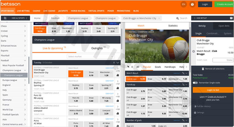 Betsson - Betting site Chile