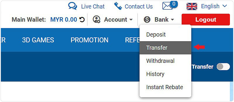 Transfer funds before withdrawal CMD368