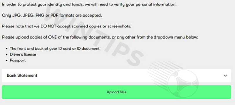 Update your account information before making a deposit