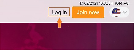 Click on the “Log in” icon