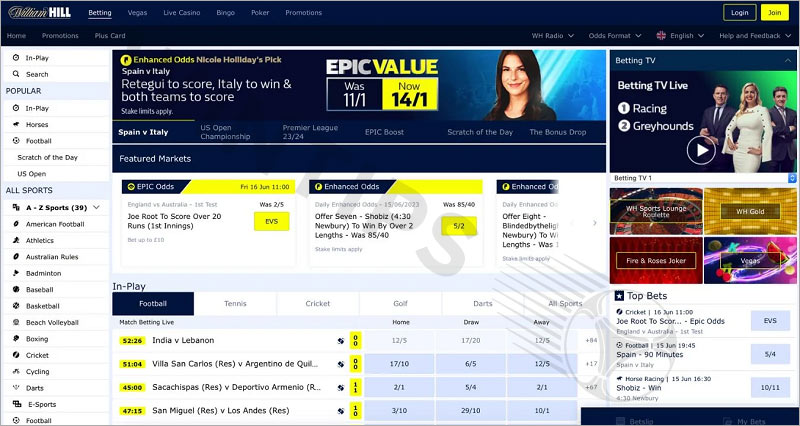 William Hill - England sports betting sites