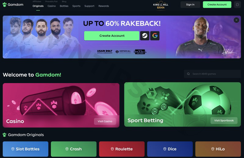 Gamdom - Providing a variety of betting services